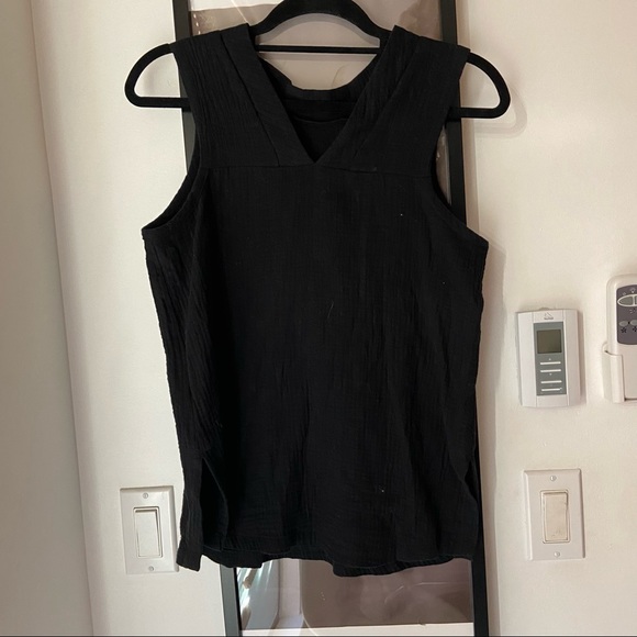 Allison Wonderland Pillar Mara Blouse Sleeveless Black Size 2 - Picture 5 of 8